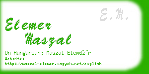 elemer maszal business card